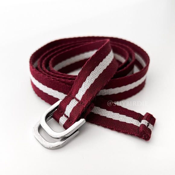 Club Monaco Striped Grosgrain D-Ring Belt, Size Small-Medium - Picture 6 of 6